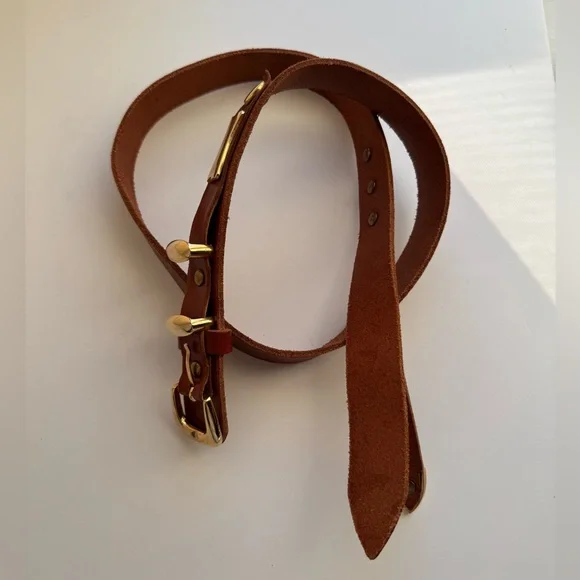 Women’s INIFINITY tan and gold leather belt size 36 - Picture 6 of 12